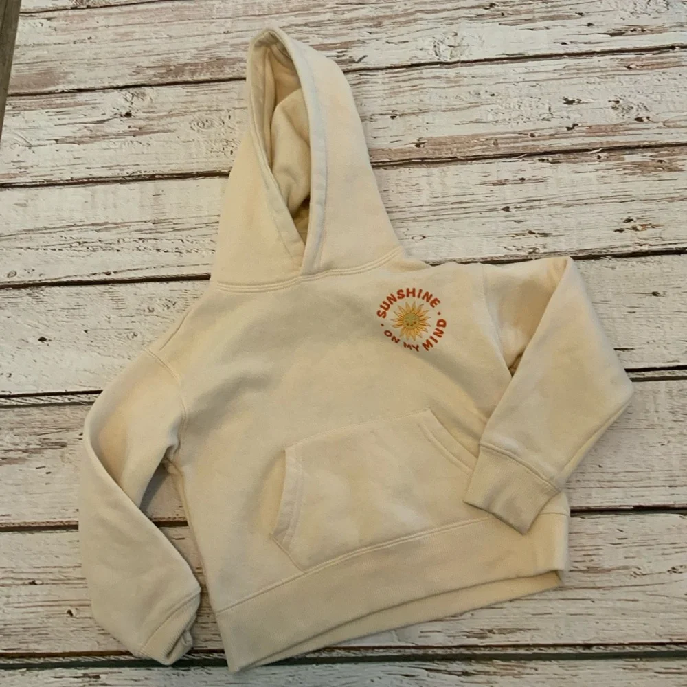 Runway‎ Girl’s Sunshine On My Mind Hoodie XS (4-5) - Yellow Graphic Sweatshirt